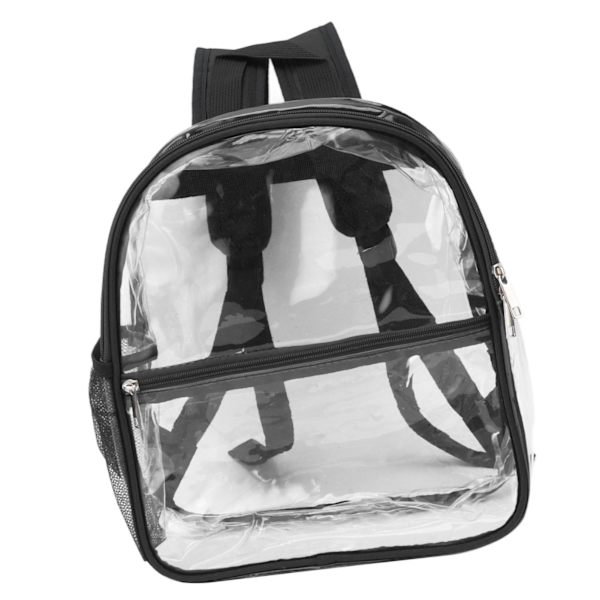 PVC Transparent Rygsæk Bærbar PVC Lynlås Design Høj Kapacitet Klar Rygsæk til Skole Sort