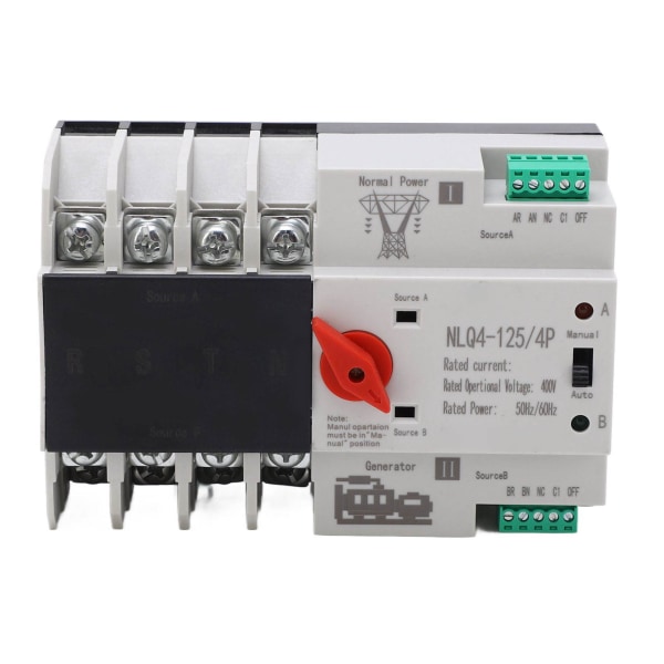 4P Dual Power Automatic Transfer Switch High Temperature Resistant Double Power Transfer Switch AC400V 20A