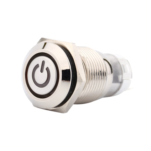 Auto 16mm 1NO 1NC Anslutning 12V Metall LED Vippströmbrytare Låsande Tryckknapp LJ