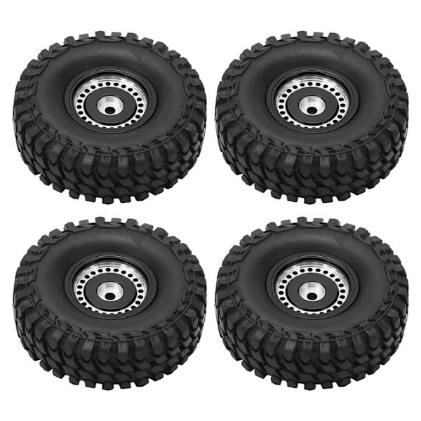 4 stk. 55 mm Forreste Bageste Gummidæk og 24 Huls Fælgsæt til AXIAL SCX24 1/24 RC Bil Sort