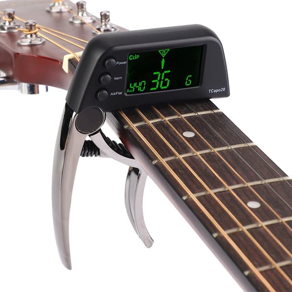 Enhands snabbväxlande metallcapo-stämmare tillbehör för gitarr bas (brons)