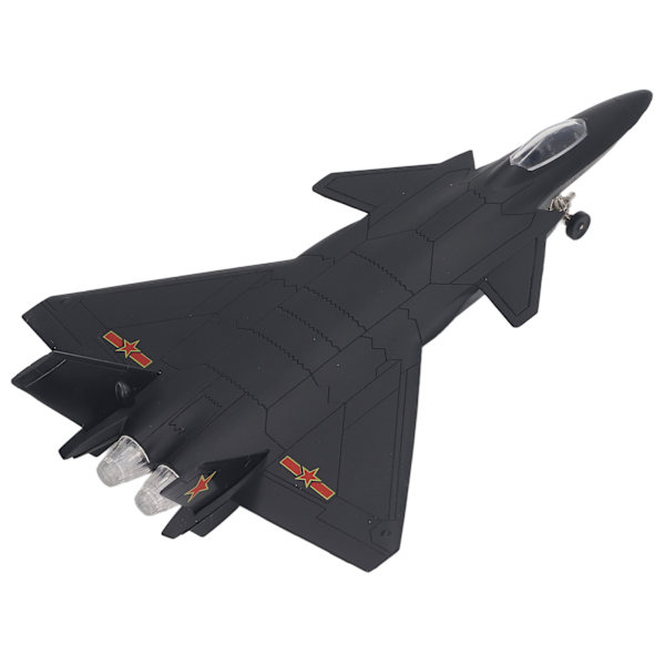 Dra tillbaka stridsflygplan leksak barn legering ljud ljus diecast flygplan modell leksak dekoration samling svart