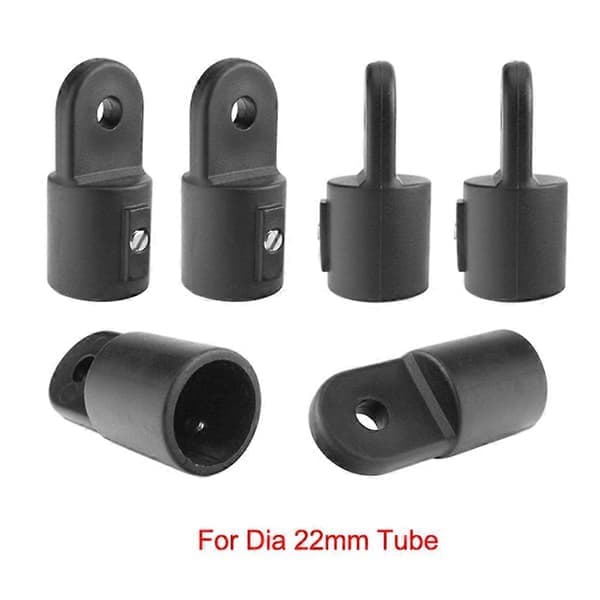 12 stk. nylon bådfastgørelser, sort, passer til 3-bue Bimini Top og yachttilbehør - til 25,4 mm