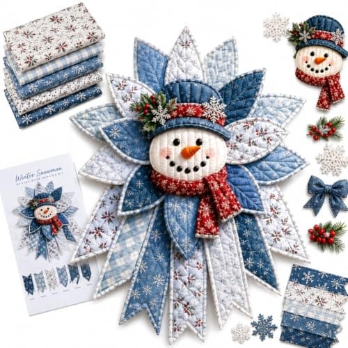 Gør-det-selv quiltet Halloween græskar dørhænger sæt håndlavet patchwork (snemand) Snowman