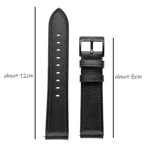 Læderrem til ur, grå, størrelse 20 mm Grey 20mm