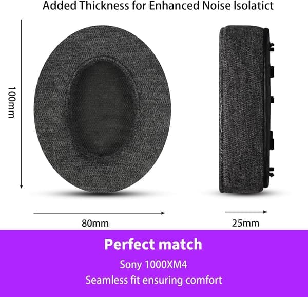 Öronkuddar för Sony WH - 1000XM4 (Mörkgrå)