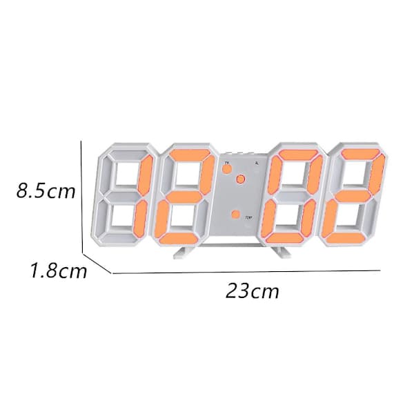 Intelligent 3D digital väckarklocka Orange Orange