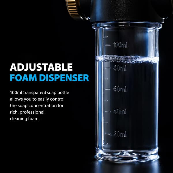 Metallslangmunstycke med tvåldispenser, högtrycksskumsspruta Long Nozzle