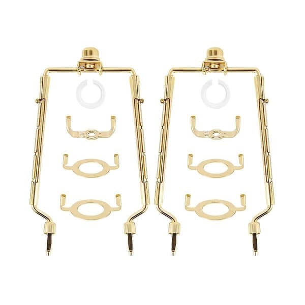 7 tommer lampeskærm harpeholder justerbar lampeharpesæt E14, E26, E27 lysbaseadapter guldhornramme