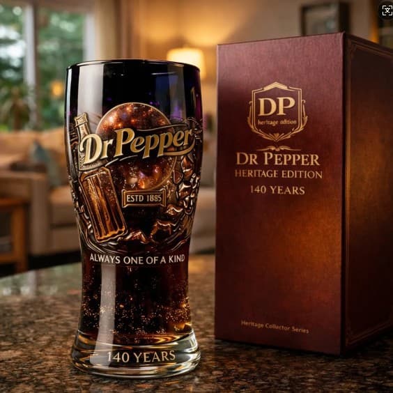 Tematiserat ölglas, samlarobjekt, dricksglas för barfestpresent - Dr Pepper Dark Dr Pepper Dark