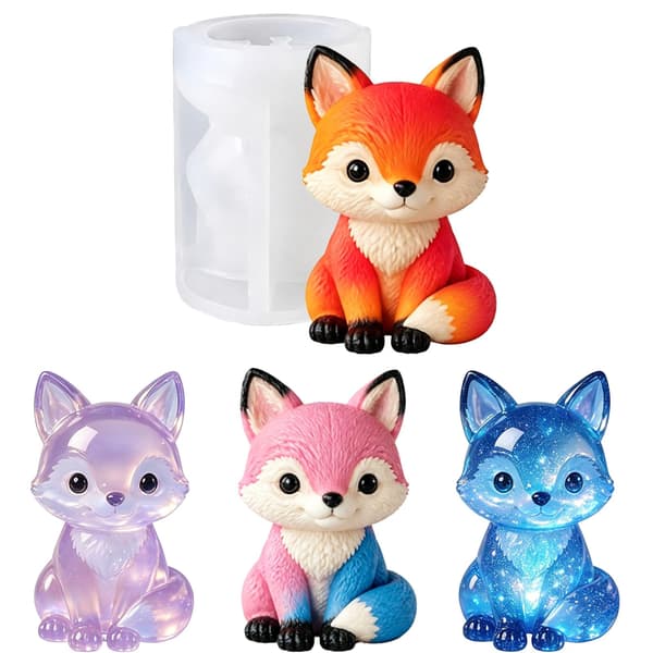 3D Rev Silikonform, Søt Rev Dyre Epoxyharpiksform for Betongstøping Fox