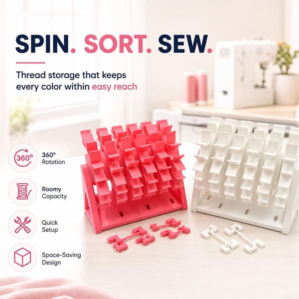 Roterende undertrådorganisator, 60-spors sytrådholder, E# E#