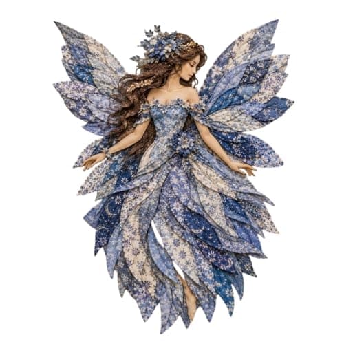 Wegodal Fairy Patchwork DIY, Morsomt Blomsterfe Patchwork Sysett Blue