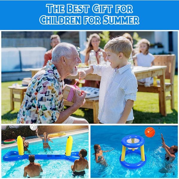 Basketkorg flytset, poolbasketställ, sommarvattenleksaker