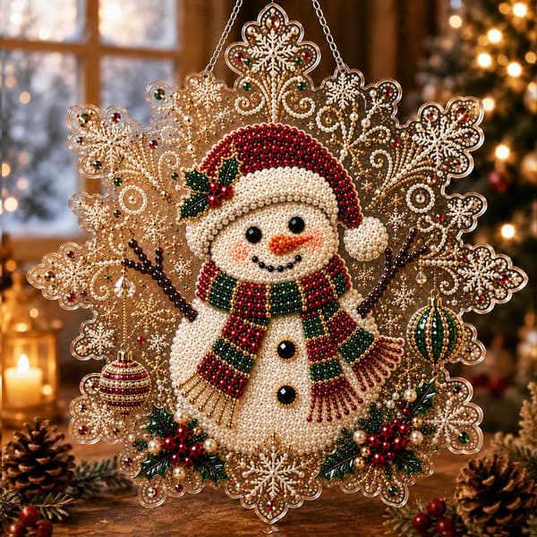 LJSCQF Jul Pärla Diamantmålning Solfångare Kit, DIY Hantverk 8IN Style E