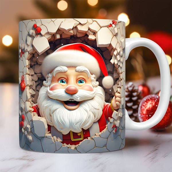 3D-printad julklappsmugg, miljövänlig och hållbar, modern design, stil E. E E