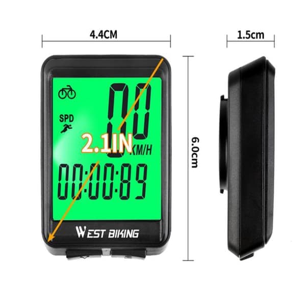 Sykkelcomputer USB oppladbar sykkelmåler speedometer trådløs IPX7 vanntett speedometer 5 språk computer med LCD