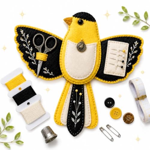 Fugleformet filt sy-organizer DIY-sæt, 3D patchwork fuglekasse (A1stk) A1pc