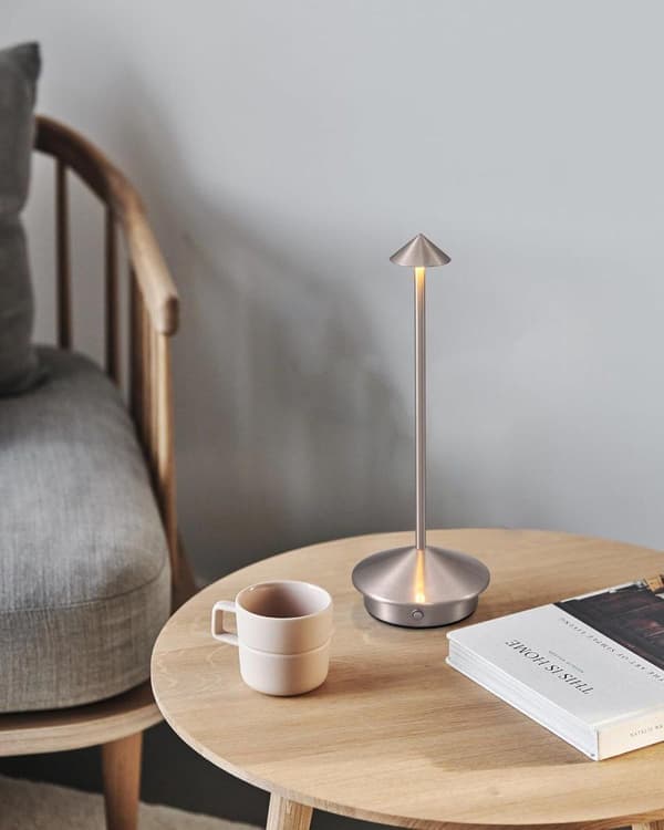 2 - Pakke Bordlampe / Skrivebordslampe - Trådløs LED Sølv 2 Stk