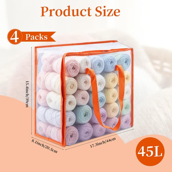 4-pack garnförvaringsväskor, 17 x 15 x 8 tum