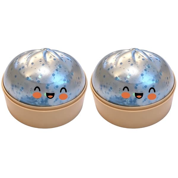 2-pakning Dumpling Squishy Stressball, Glitterball Squishy, Sensorisk Klemmeleke for Stresslindring (Blå)