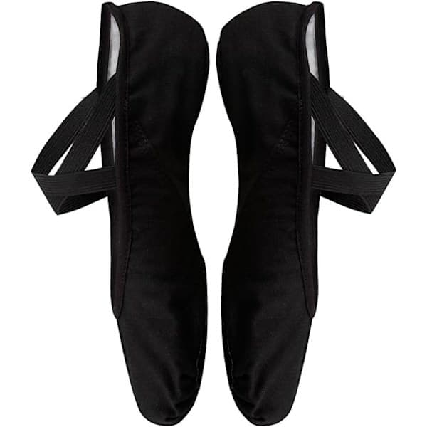 Balletdansesko Split Sål Flade Gymnastik Dansesko Sort 7 UK Black 7 UK