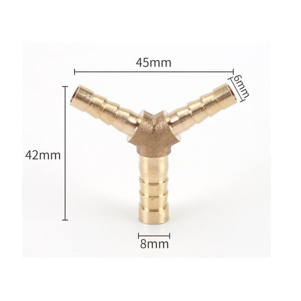 Reducerende T-studs-fitting, 8mm X 6mm 8mm x 6mm x 6mm