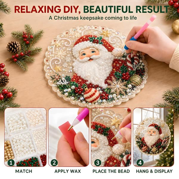 Jul Pärldiamantkonstsats för vuxna, DIY Hantverksdekoration E Style E
