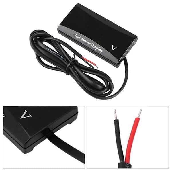 12V SPEC Digital LED Display Voltmeter Bil Motorcykel Spændingspanelmåler Rød