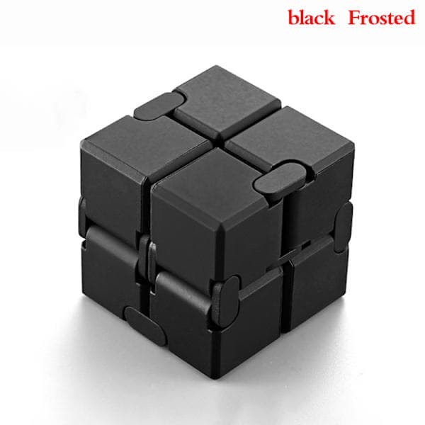 Premium Metal Infinity Cube Bærbar Dekompression Legetøj Sort