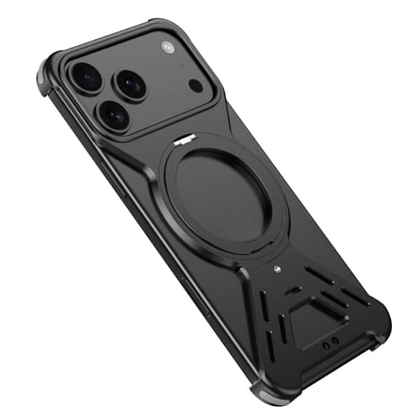 Pansar baksida med ringhållare för iPhone 17 Pro Max – Svart