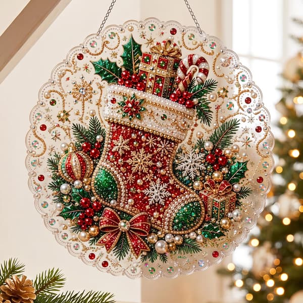 Juleperle Diamantkunst Sæt til Voksne, DIY Håndværksdekoration E Style E