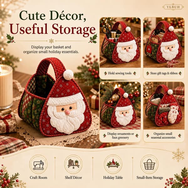 Julkaraktär Quiltad Bärkorg, DIY Förvaringssykit, #C #C