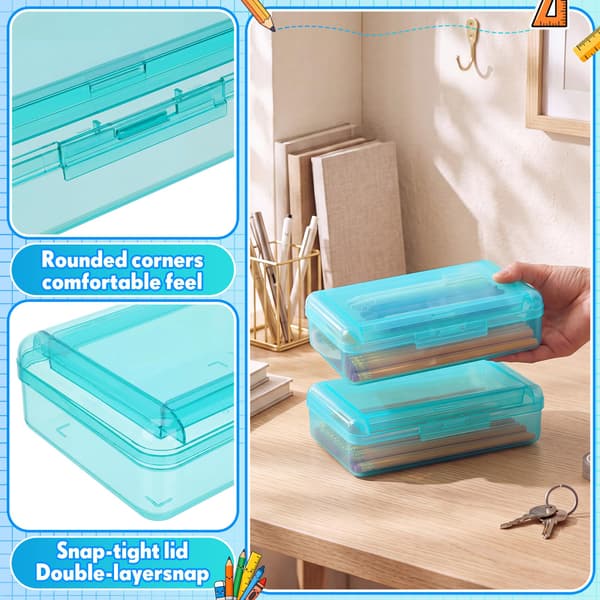 Blulu 6-pack dubbla pennfodral med stor kapacitet, blågrön Teal / 6