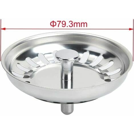 Rustfrit Stål Køkkenvask Si Dobbeltlags Vaskeholder til Dit Køkken Badeværelse - Diameter 79,3 mm