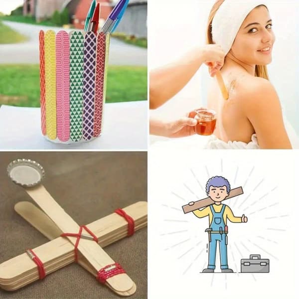 50 stk. ispinner, 4,5 tommer naturlig tre