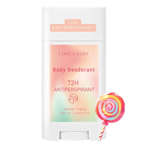 Flora Ruby Antiperspirant Deodorant Stick, 72H Svett- och Luktskydd, Aluminiumformula, Långvarig Fräschhet Sweet Drunken