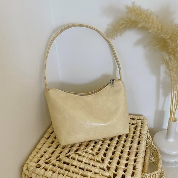 Måneveske skulderveske for kvinner, beige beige