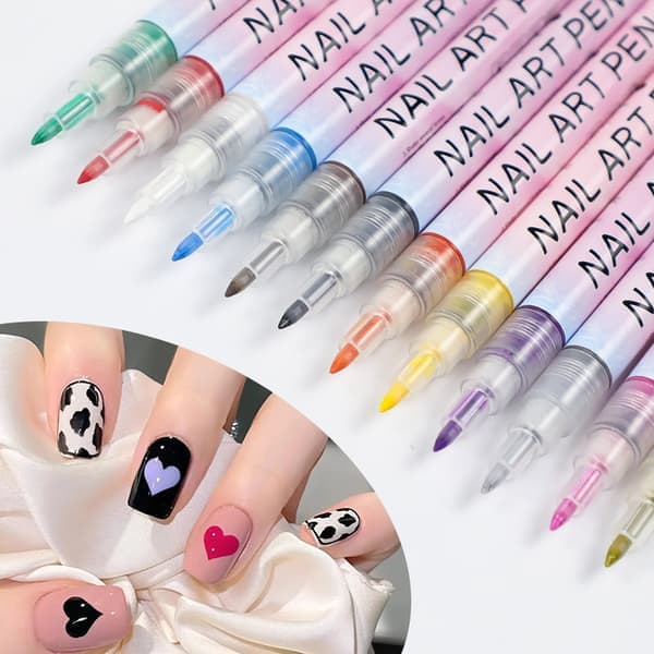 12 kpl kynsitaidemarkkerisetti, DIY kynsitaidegraffitikynä