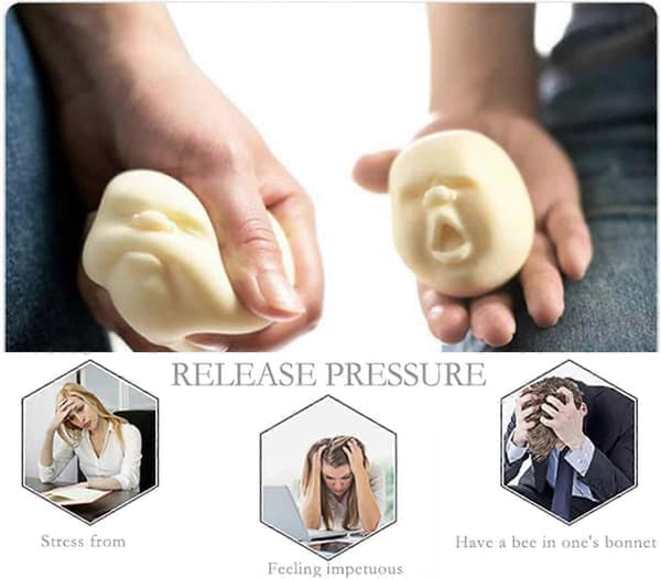 Fingertoys Dekompression Klämbollar, Stressleksaker, Autism Sensoriska Leksaker (Vit)