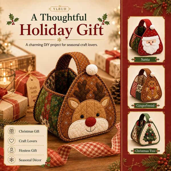 Julkaraktär Quiltad Bärkorg, DIY Förvaringssykit, #C #C
