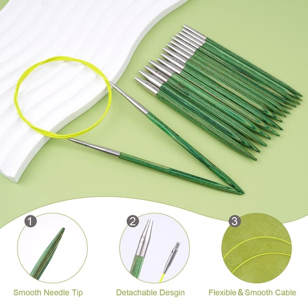 Hobekoee utbytbara rundstickor set Green