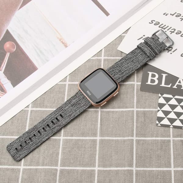 Urrem i lærred, blød, åndbar, vaskbar, moderne urrem, passer til Fitbit Charge2