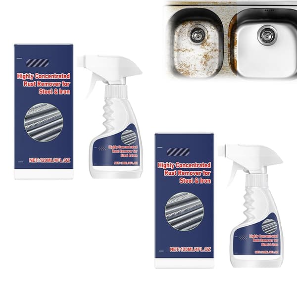 ROVIA 2026 Ny Rustfjerner Spray til Metal, Højt Koncentreret Kraftig Rustfjerner til Stål Kobber Rustfrit Stål, Hurtigtvirkende Rust 2pcs
