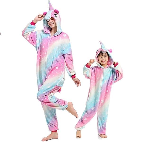 Enhörningspyjamas Pegasus Kostym Jumpsuit Vuxen, Storlek L L