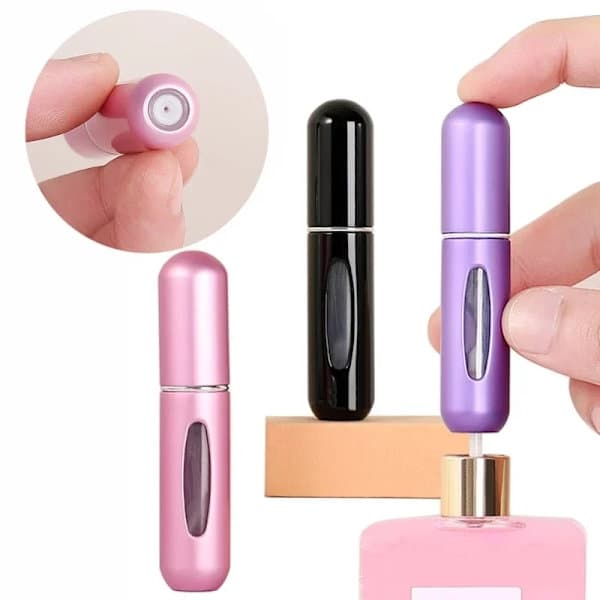 Mini påfyllbar parfymesprayflaske 5ml/8ml Reisestørrelse 8ml-Lys Sølv 8ml-Bright Silver