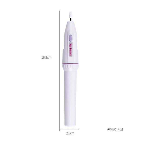 Elektrisk nagelfil - elfil - inklusive 5 st Vit