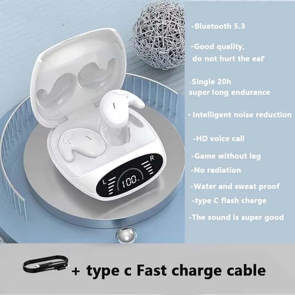 Ekte trådløse Bluetooth-hodetelefoner MD528 Benledning Bluetooth 5.2 Svart