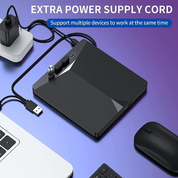Ekstern USB CD DVD-stasjon USB 3.0-brenner kompatibel med Windows 11/10/8/7 Linux Mac OS