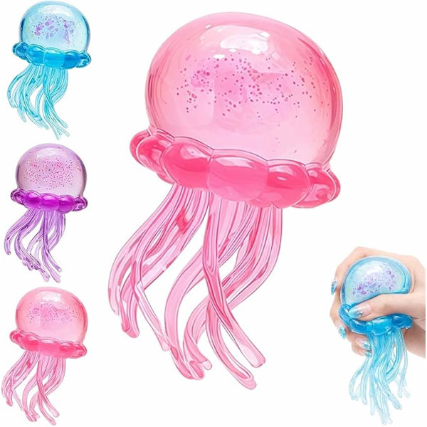 NeeDoh Jellyfish Jelly Squish Stress Fidget Sensorisk Klämleksak för ...